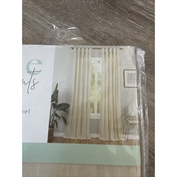 Vue Elements 50"x84 Priya White Tab Top Light Filtering Window Curtain Panel - Picture 4 of 7